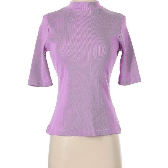 Maeve by Anthropologie Mock Neck Top - PINK - NWT - SMALL - Picture 4 of 10